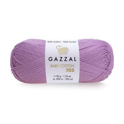 Пряжа Gazzal Baby Cotton 205 (510); Состав: 50% Хлопок, 50% Акрил; 50 гр/205 м